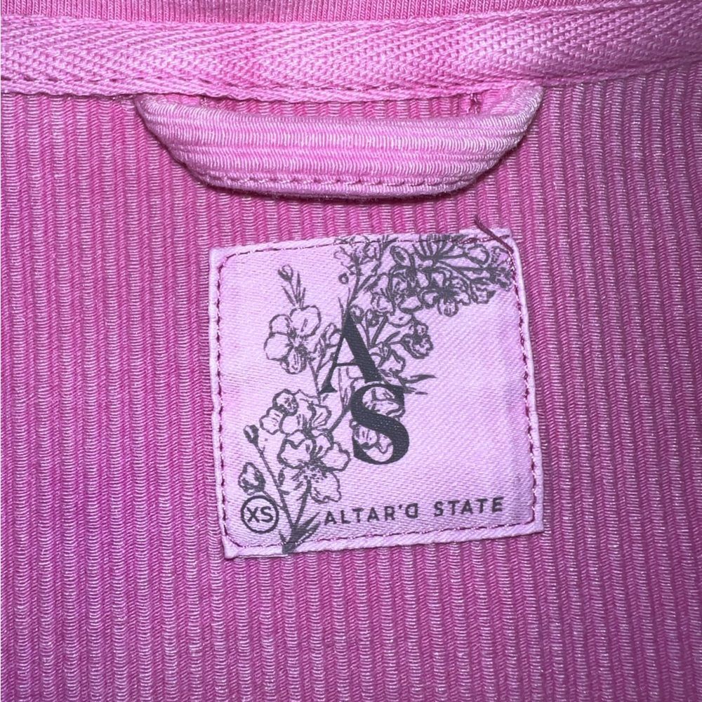 Soft Pink Ribbed Oversized Shacket Cozy Button Front Layering XS Altar’d State - Picture 7 of 11